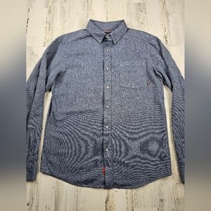 Mountain Hardwear Button Down Blue Long Sleeve Cotton Shirt Men's Size M